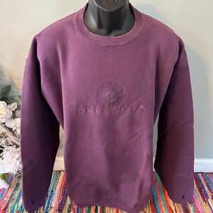 80s Bellagio Casino Embroidered Crewneck Sweatshirt Vintage Purple XXL